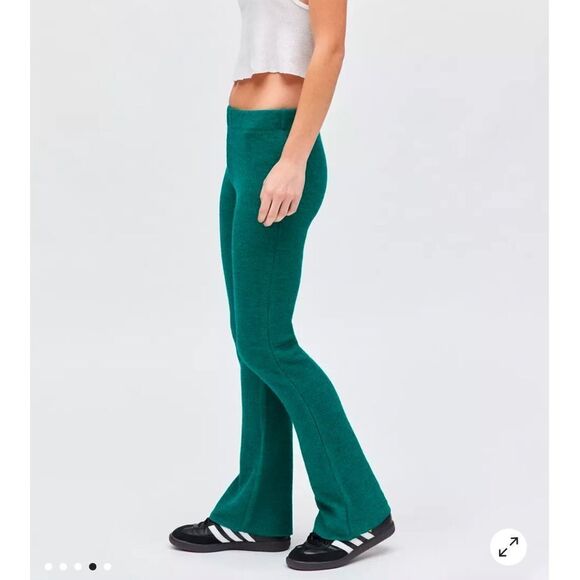 Urban Outfitters Farrah Knit Kick Flare Pant Green Medium New - Picture 3 of 7